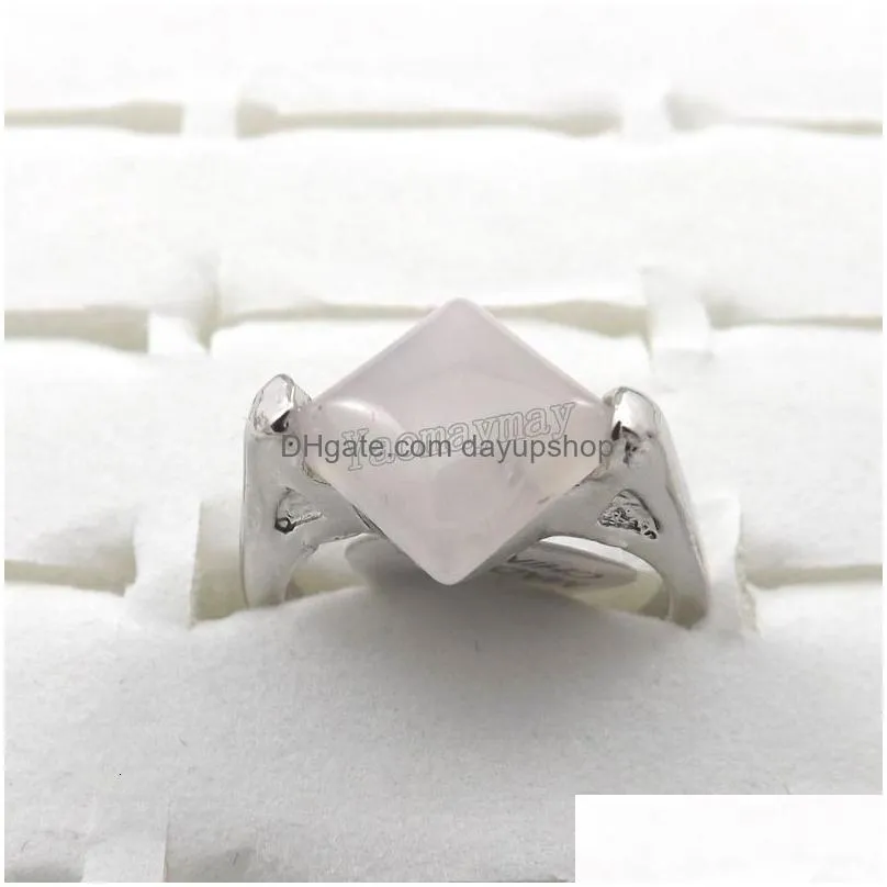 wedding rings fashion natural light pink crystal rings women`s jewelry 50pcs wholesale 230831