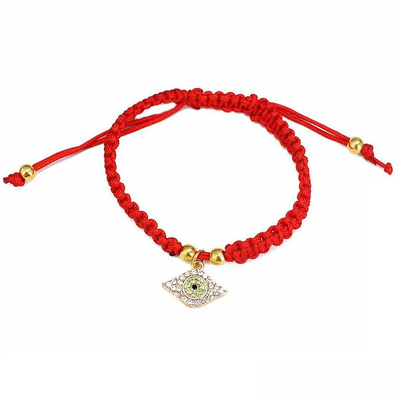 evil turkish eye lucky hand braided red thread string bracelet for women men charm lucky rope adjustable friendship jewelry gifts