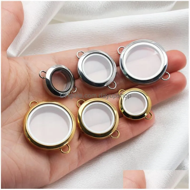 1pc stainless steel twist floating locket glass memory locket 20mm 25mm 30mm for bracelet jewelry making