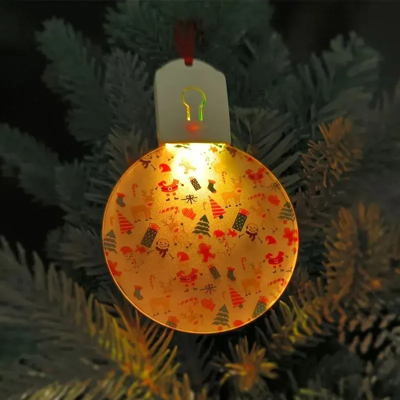 wholesale sublimation blank christmas ornament bulb 7 colors changing printing acrylic xmas led light