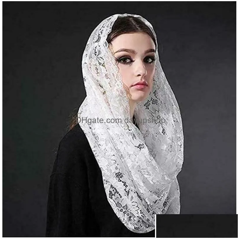 hijabs muslim wedding veil lace bridal veils black ivory wedding accessories 230509