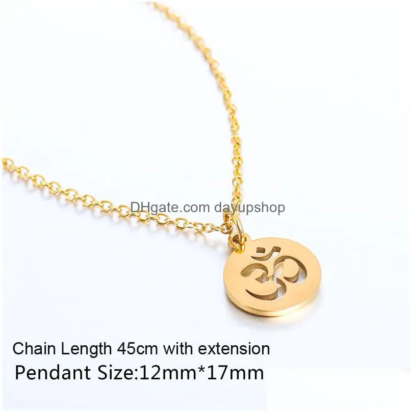 wholesale stainless steel yoga necklace buddha hamsa hand pendant necklaces for women gift fashion jewelry collar new