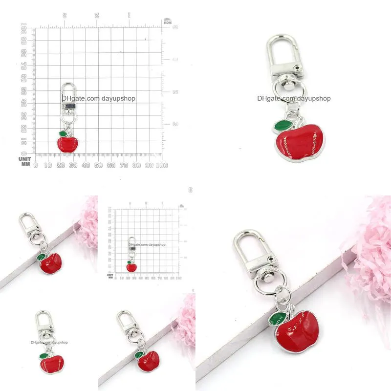 wholesale red  keychain key rings hangbag decoration zipper pull charm planner charms accessories