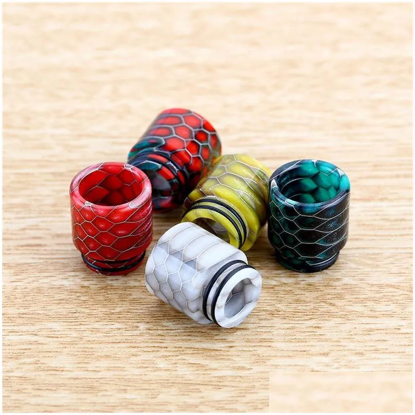 snakeskin 810 drip tips snake wide bore cigarette holder tfv8 tfv12 mouthpiece for 810 thread tfv 8 12 big baby sub ohm smoke tank