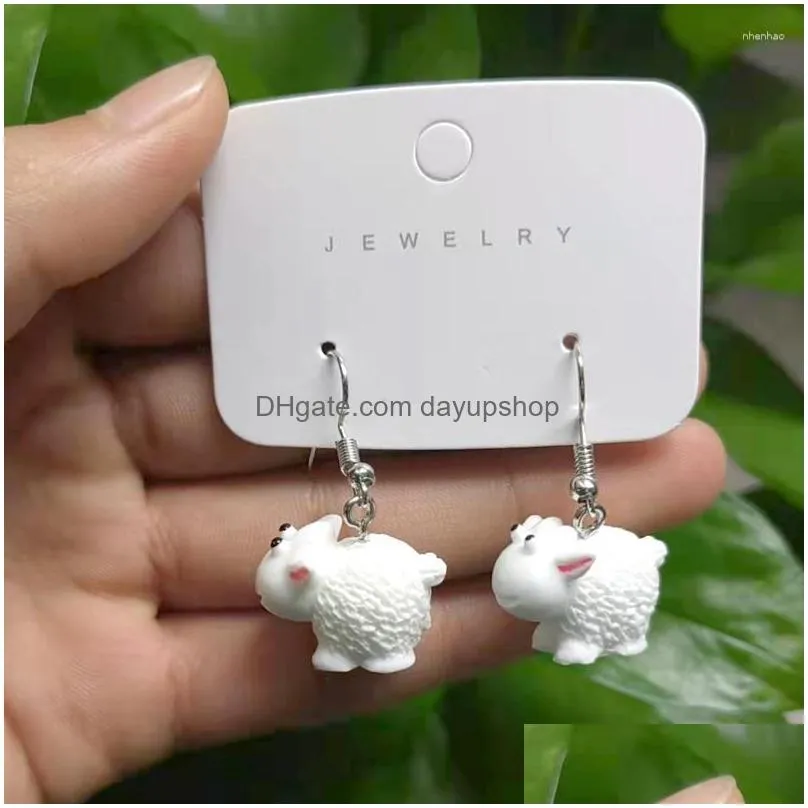 dangle earrings 1 pair cute sheep animal drop for women gift fashion creative funny lovely kawaii 3d goat party jewelry