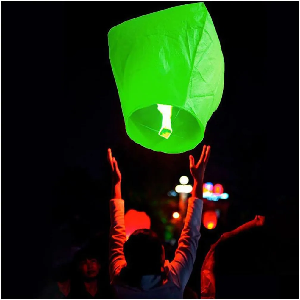 10pcs/set flying lantern sky ing lantern paper lanterns diy chinese lamp for christmas party wedding decoration 201127