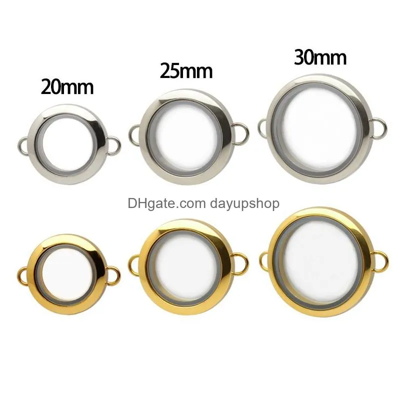 1pc stainless steel twist floating locket glass memory locket 20mm 25mm 30mm for bracelet jewelry making