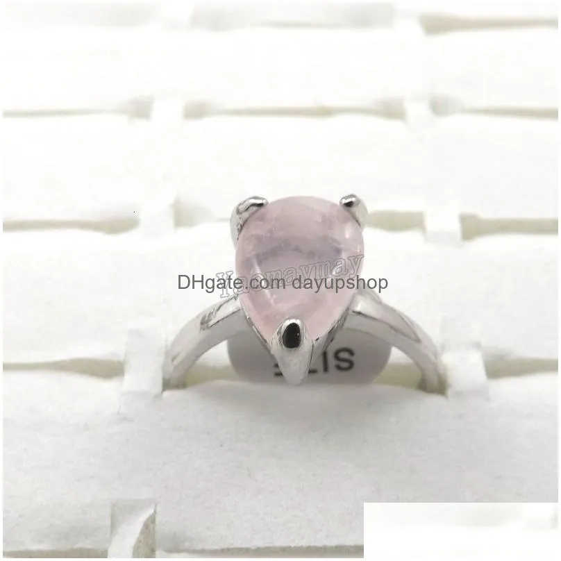 wedding rings fashion natural light pink crystal rings women`s jewelry 50pcs wholesale 230831