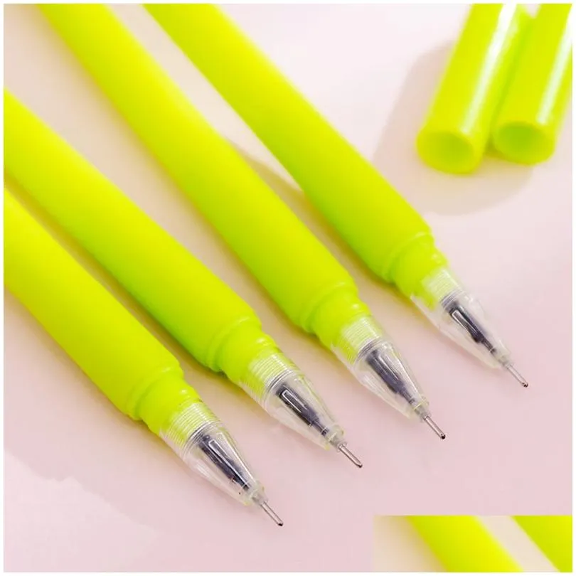 wholesale 20 pcs creative tulip silicone flower gel pen small  cute student examination sign pen stationary pens 210330