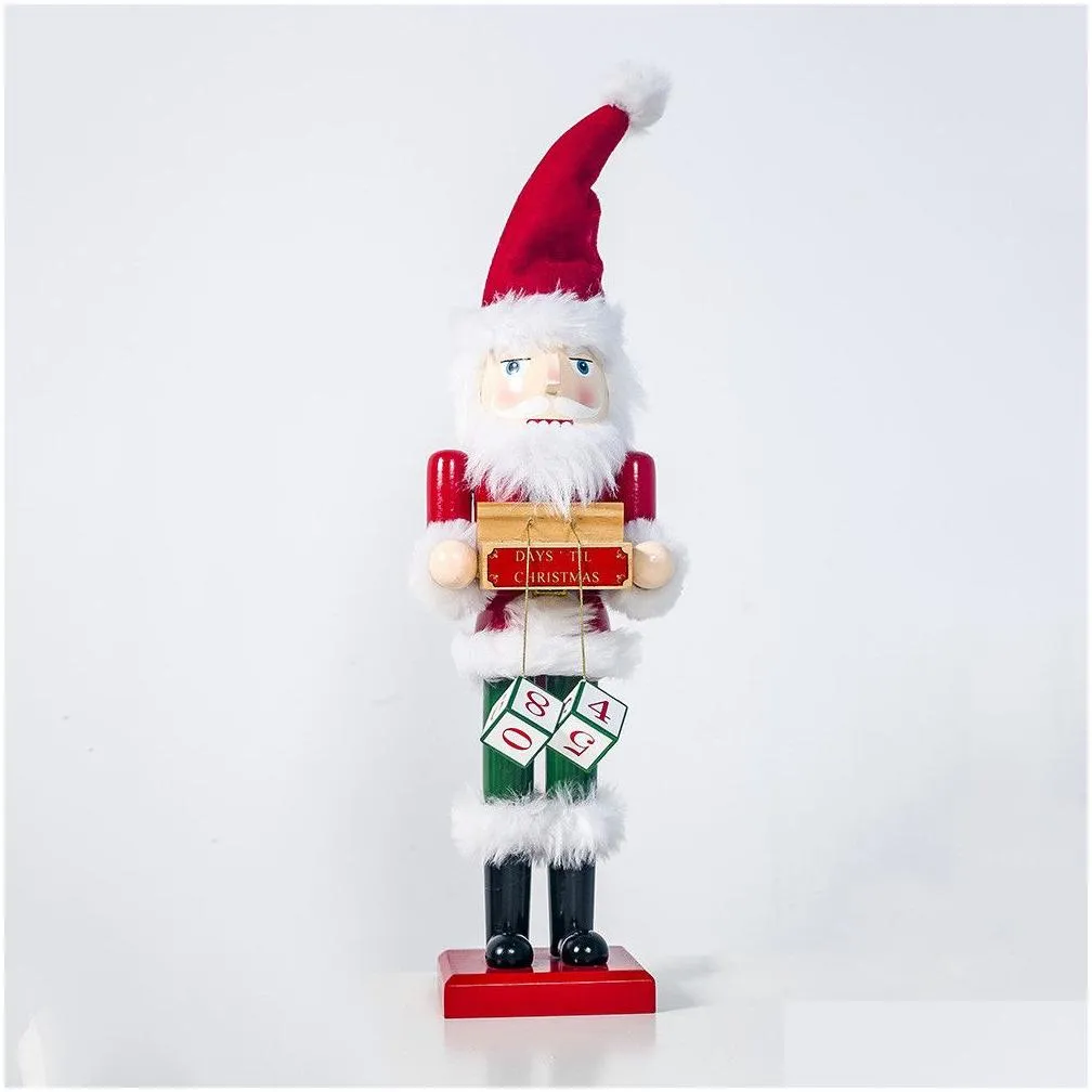 merry christmas decor kids dolls 40cm wooden nutcracker soldier/santa claus/snowman/ doll ornaments figurines christmas gift toy