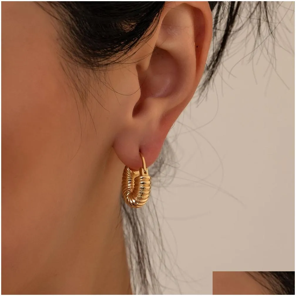 3 pairs/set punk geometric big small hoop earrings for women men gold color metal chain circle huggie earrings