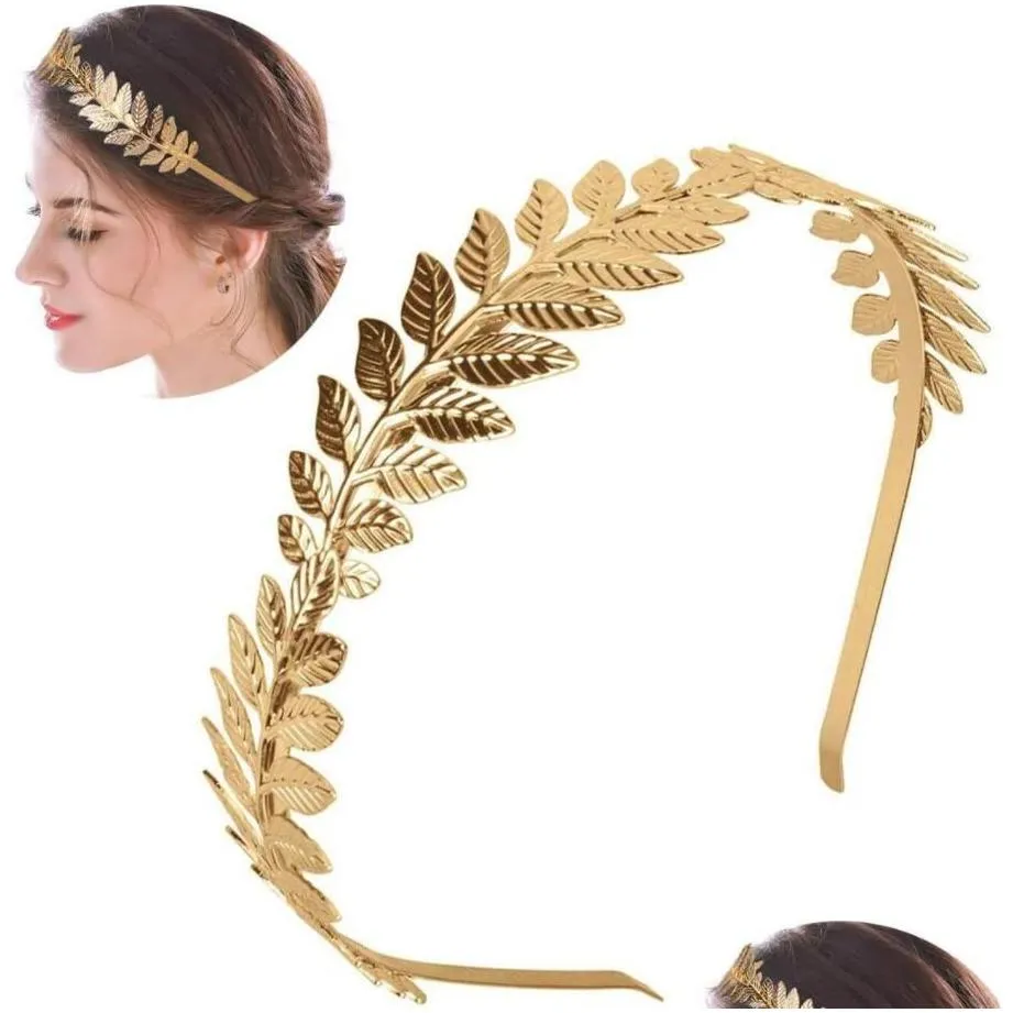 Retro Gold leaf wedding roman bride greek women hair accessories head jewel headband head tiaras crown jewelry