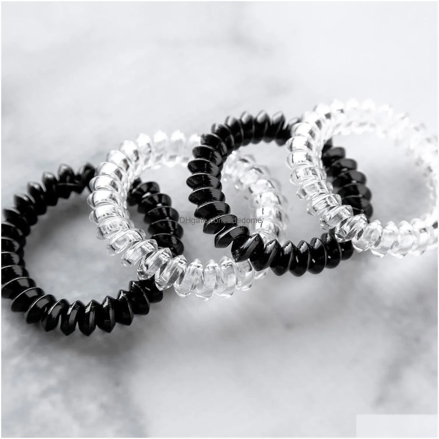 hot spring hair ties women`s head rope hair accessories spiral scrunchies simple high stretch ptu hair rope telephone line scrunchies