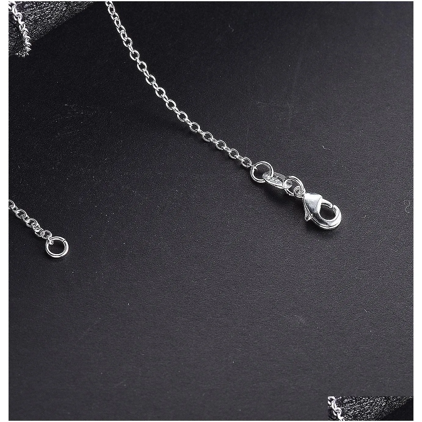 1mm 925 Sterling Silver Link Chains Necklaces for Women Pendant Lobster Clasps Rolo Chain Fashion DIY Jewelry Accessories 16 18 20 22