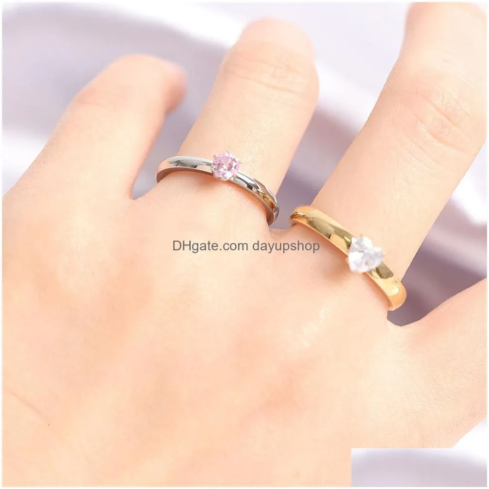wedding rings 50pcs/lot fashion female stainless steel rings for wedding engagement anniversary jewelry accessories party gifts 230831