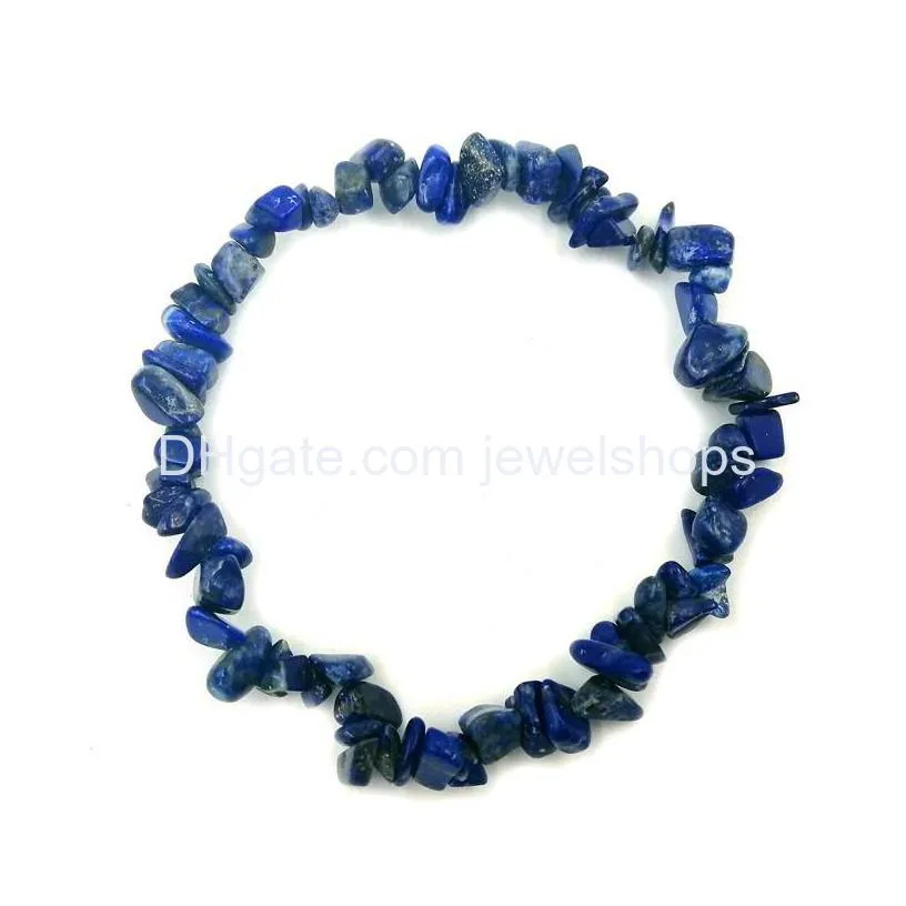 chip stone bracelet seven chakra irregular quartz crystal gravel lapis tiger eye garnet tourmaline bracelet for men women girls