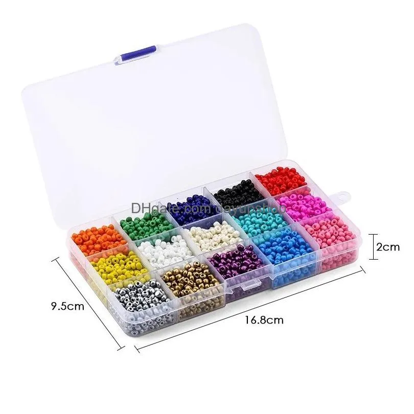 acrylic plastic lucite 4000-28800pcs 2/3/4mm glass seed beads for jewelry making diy bracelets necklace ring art craft loose jewellery beads colorful