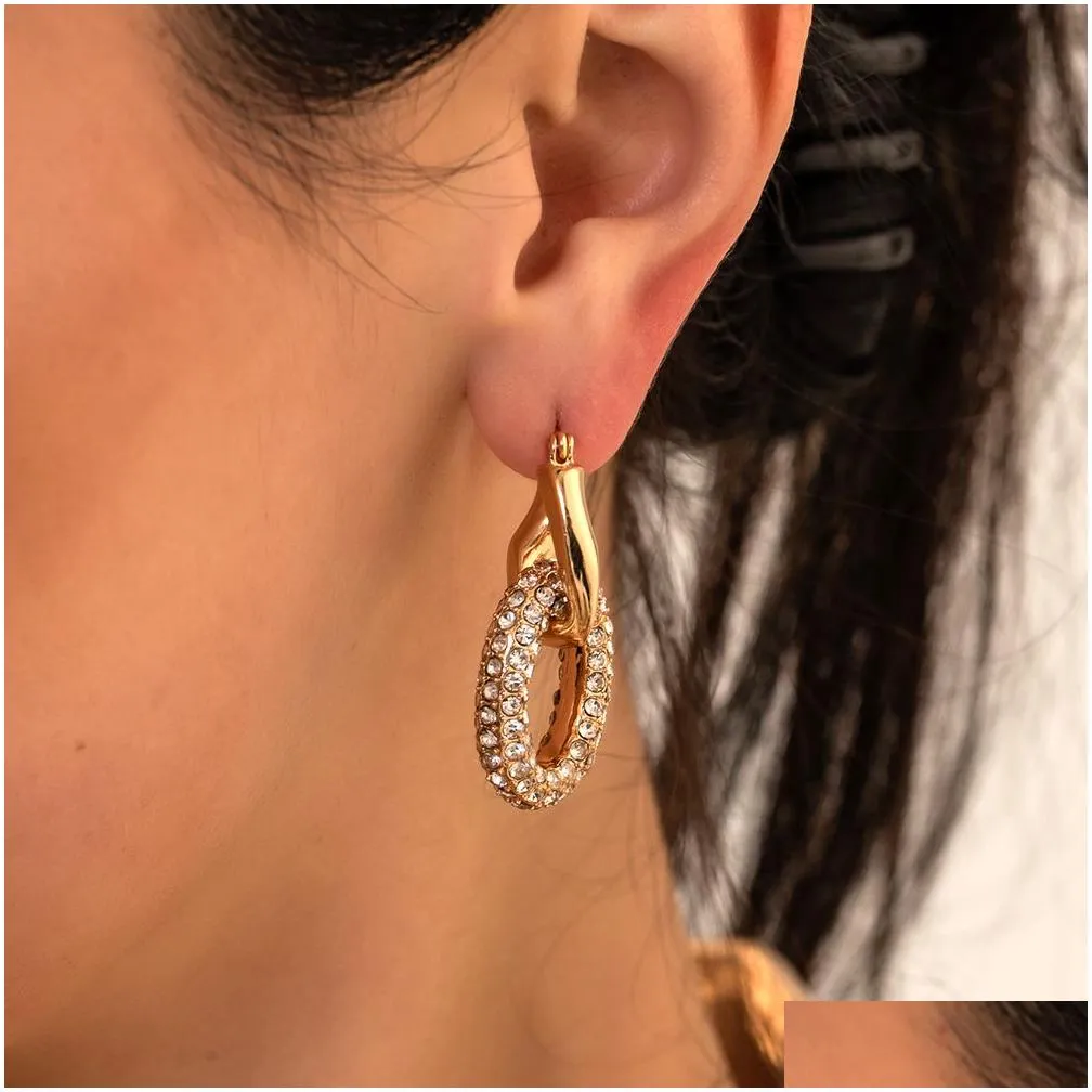 3 pairs/set punk geometric big small hoop earrings for women men gold color metal chain circle huggie earrings