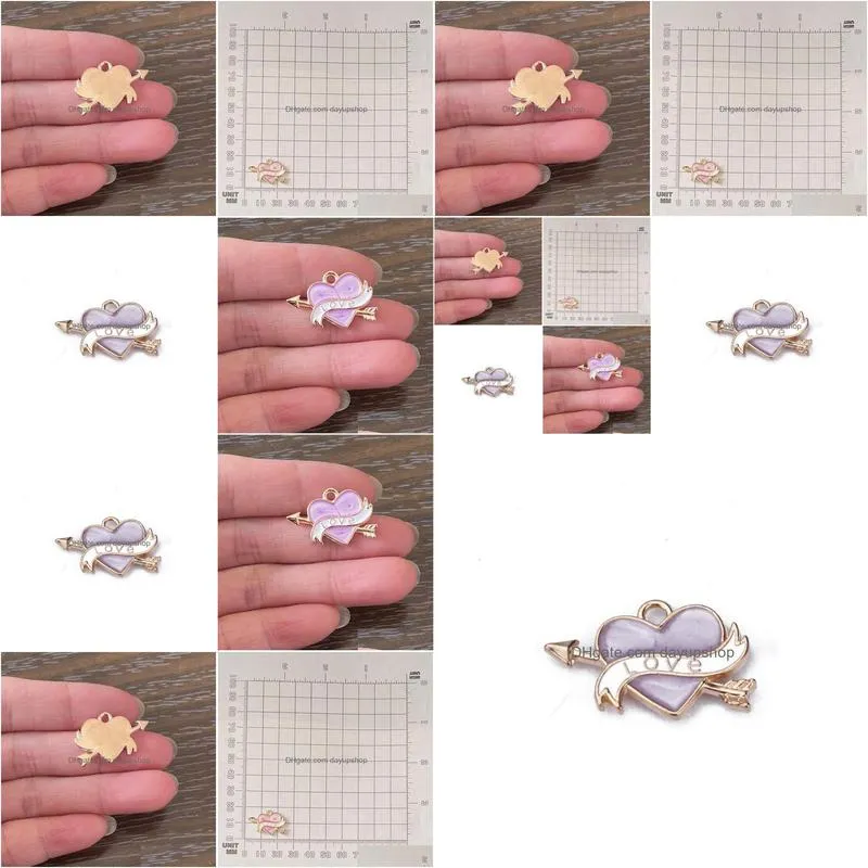 50pcs arrow love heart charm for diy jewelry making charms bracelets pendant necklace earrings keychains bookmark zipper pulls