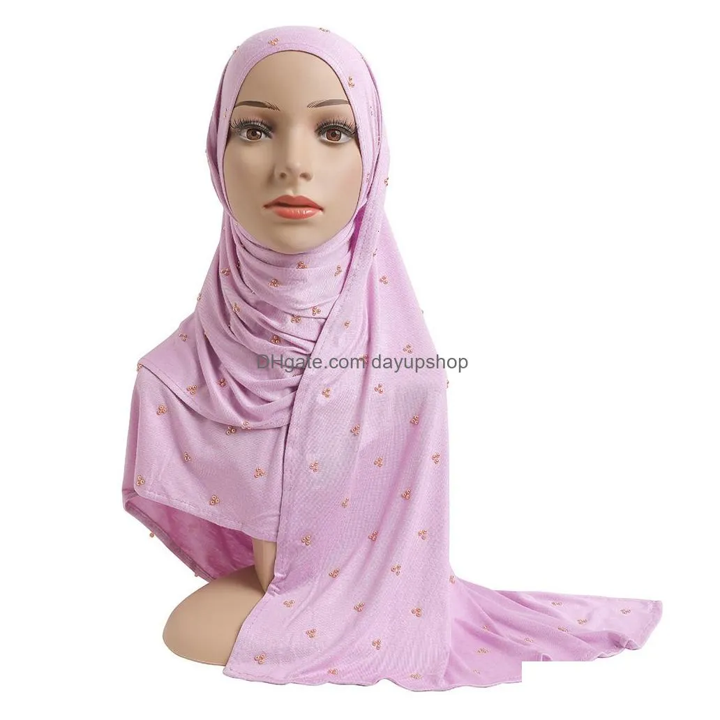 hijabs yyz26 instant hijab heavy hijab for women veil bead muslim fashion islam hijab cap scarf for muslim headscarf 230509