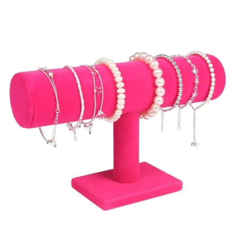 Jewelry Pouches Colors Bangle Stand Upright Hair Ring Storage Shelf Watch Holder Organizer Bracelet Display Rack