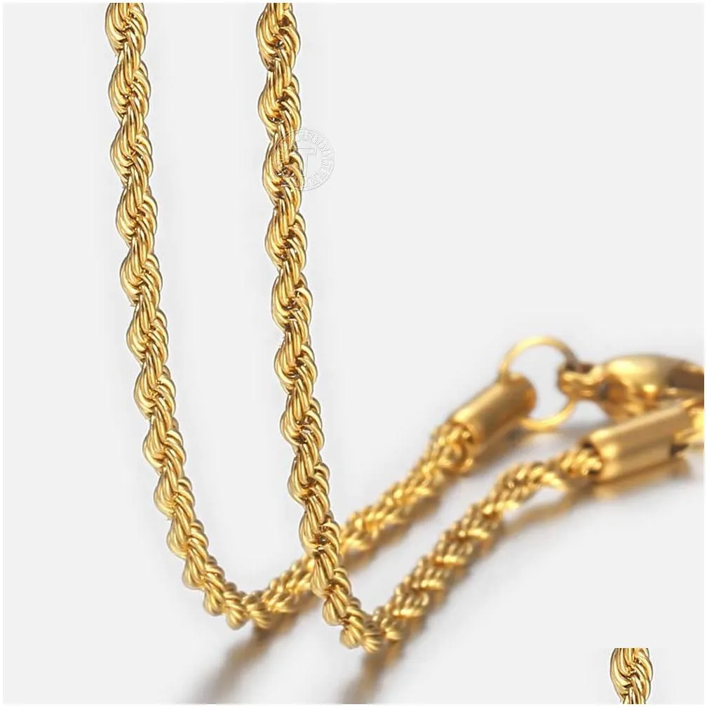 gold chain for men women wheat figaro rope cuban link chain gold filled stainless steel necklaces male jewelry gift wholesale