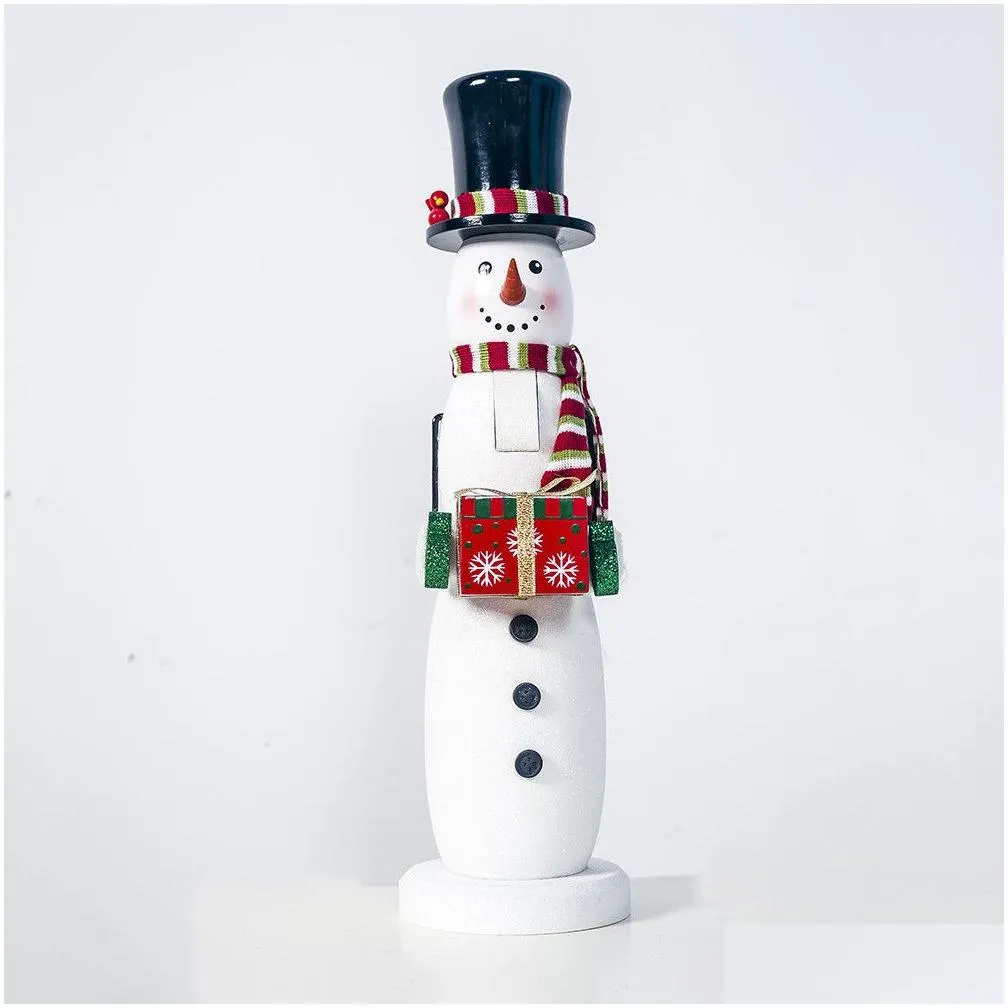 merry christmas decor kids dolls 40cm wooden nutcracker soldier/santa claus/snowman/ doll ornaments figurines christmas gift toy