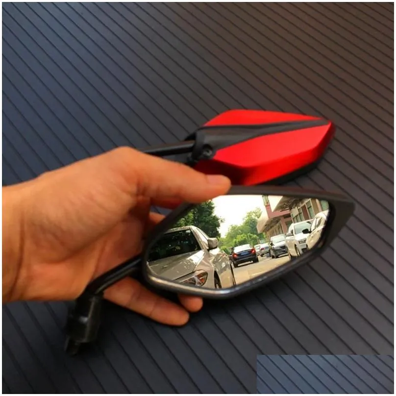 2Pcs/Pair Universial Motorcycle Mirror 10mm Scooter E-Bike Rearview Mirrors Electrombile Back Side Convex