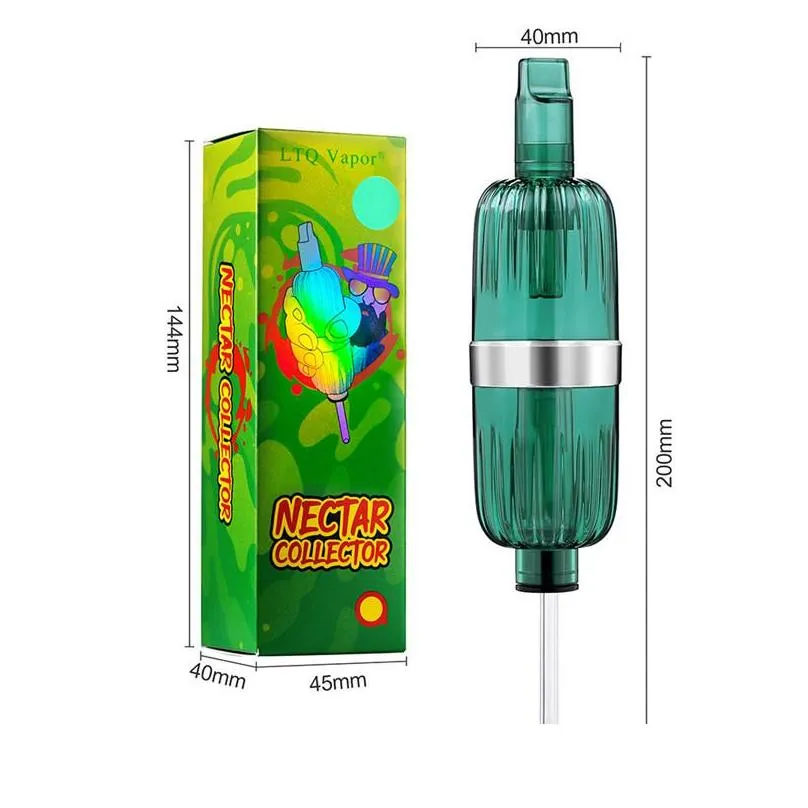 ltq vapor necter collector hookahs smoking accessories water pipe tobacco dry herb dabber rig with metal bowl oil burner hand glass bongs water heady dab