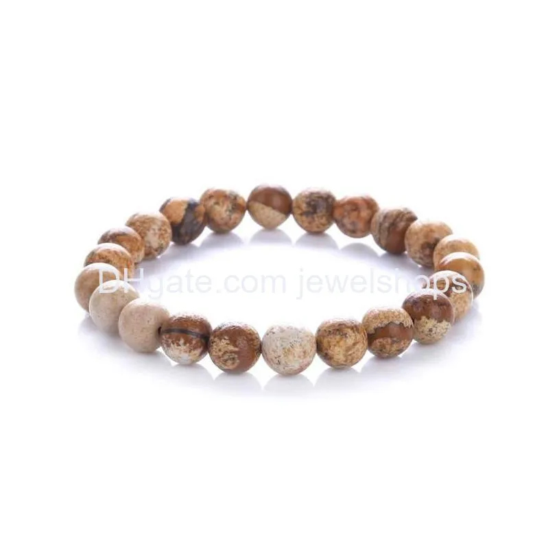 beaded stone bracelets quartz amethyst tiger eye lapis good fortune gems stretched rope bracelet for men women jewelry