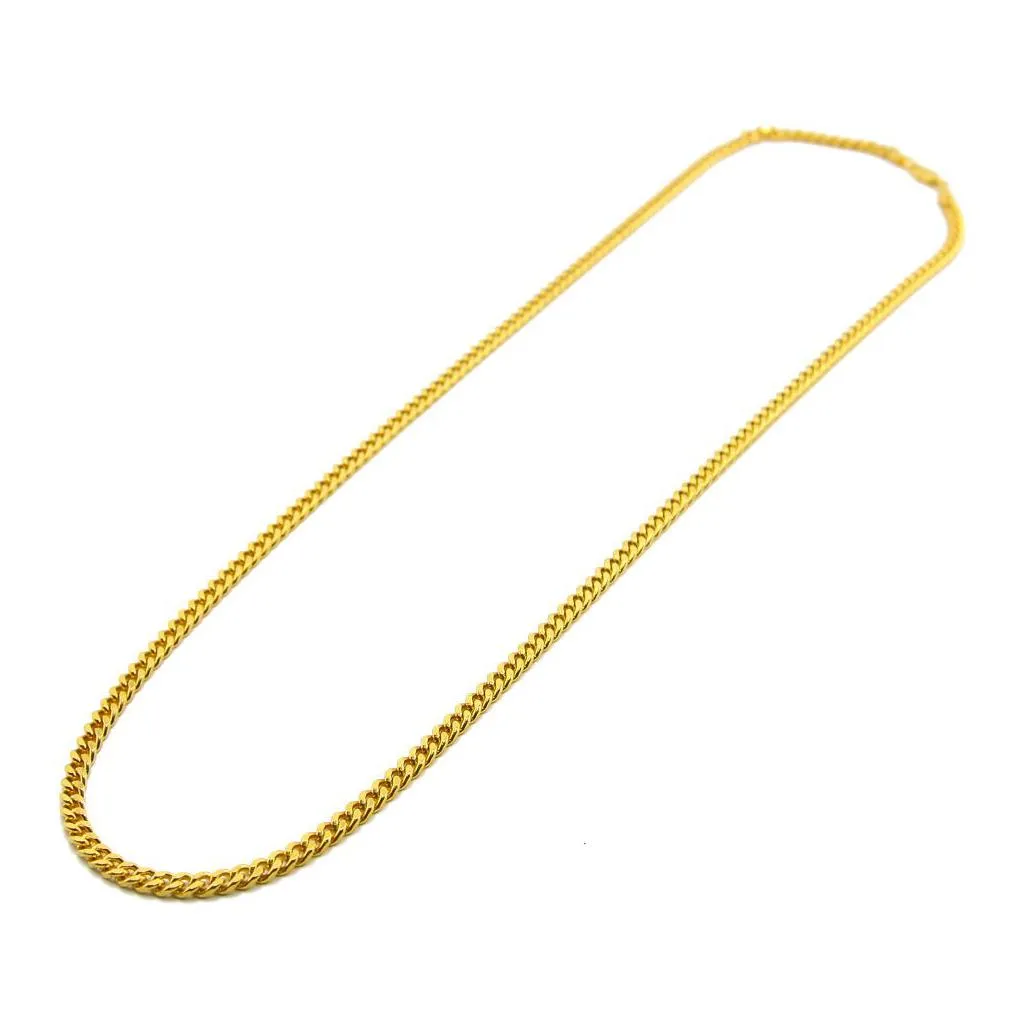 5mm/30inch 3mm/24inch gold silver plated solid cuban curb chain mens necklace hip hop jewelry style