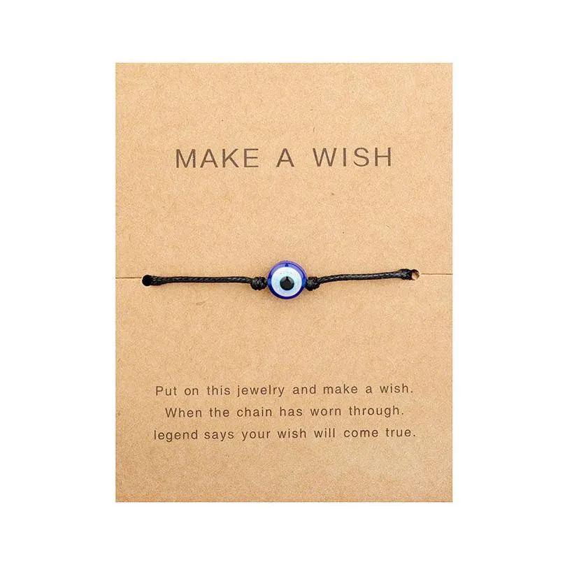 make a wish paper card adjustable bracelet turtle elephant tree map flower handmade woven bracelets simple fashion women jewelry gifts