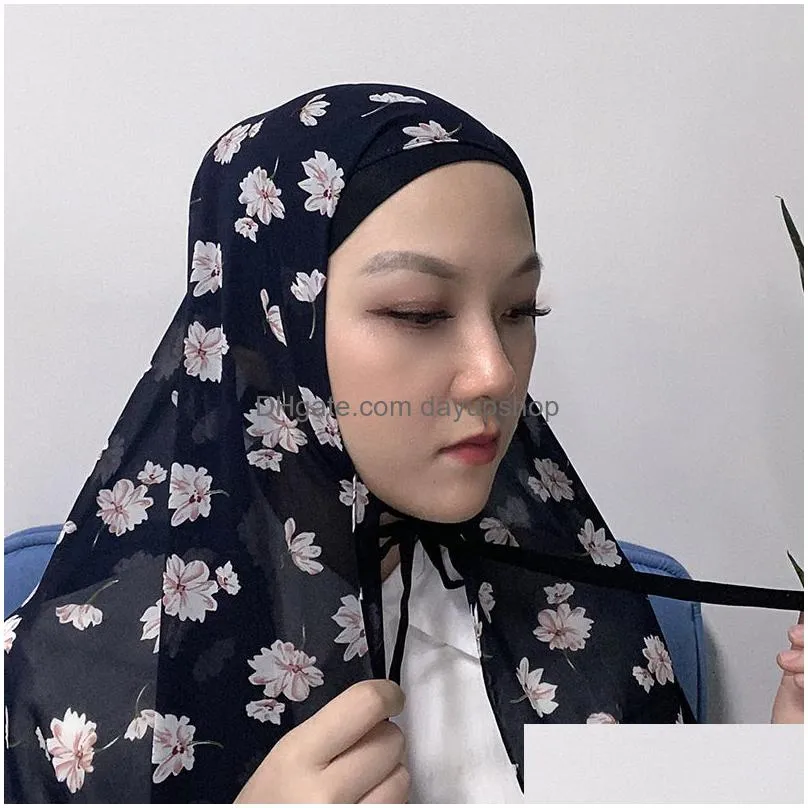 hijabs eid muslim hijab women bubble chiffon scarf lace up long scarves headwraps malaysia veil headwear turban shawls islamic arab