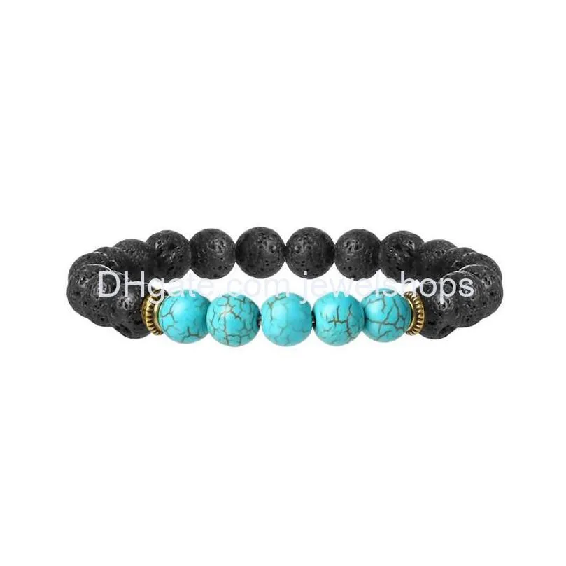lava rock bracelet yoga energy stone 8mm lapislazuli ojo de tigre power beads bracelet for man jewelry