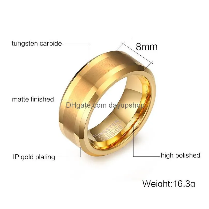 wedding rings mens rings 8mm tungsten carbide finger ring for men engagement wedding bands comfort fit fashion jewelry 230831