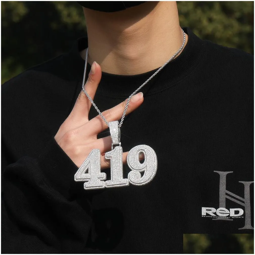 iced out pendant custom name necklace for men prong setting two layers white gold plated hip hop jewelry