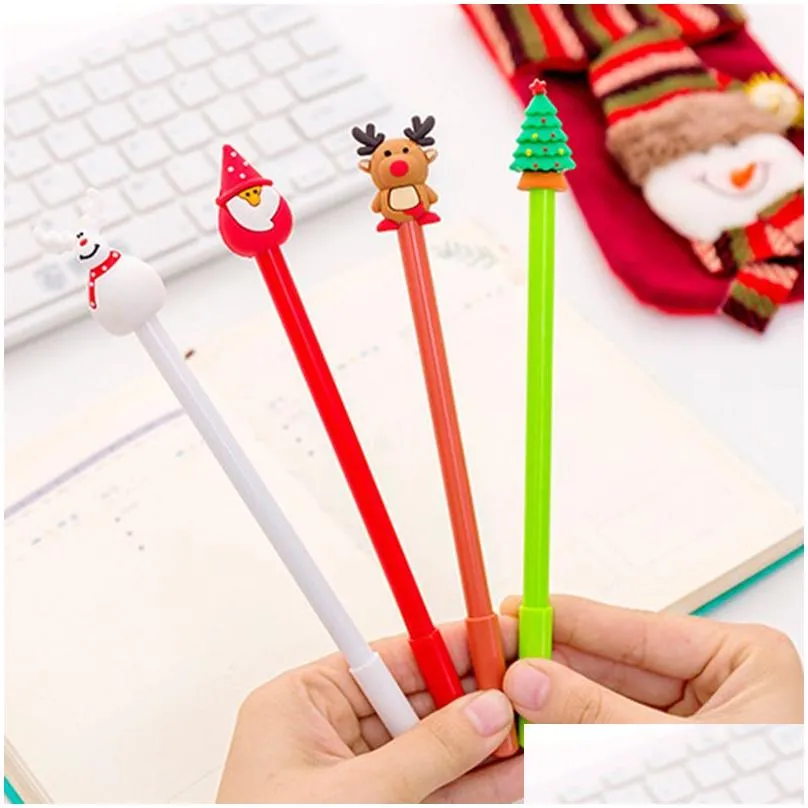 wholesale Christmas Gift Cartoon Ballpoint Pen Santa Claus Elk Gel Pen Office School Supplies 4 Styles