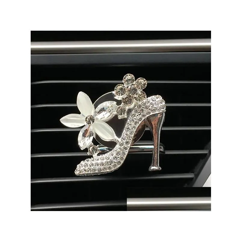 Interior Decorations Bling Car Accessories Girls Purse High Heel Air Freshener Auto Outlet Perfume Clip Scent Diffuser Elegant