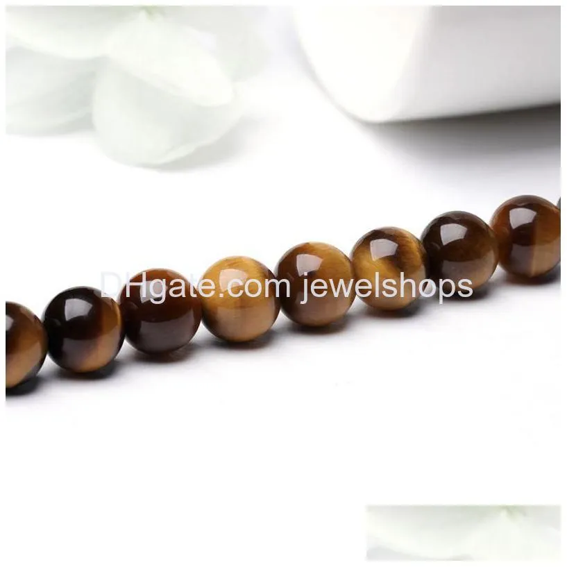 natural tiger eye stone round loose beads 4-12 mm for earring bracelet and necklace diy jewelry making for men women