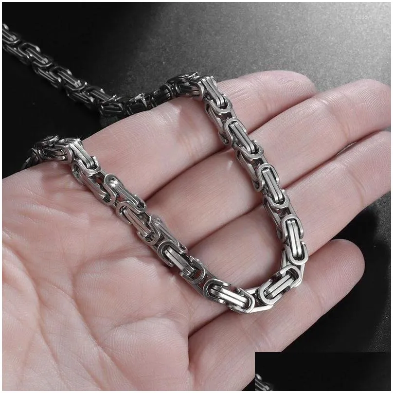 Chains Personalized Byzantine King Chain Men`s Necklace Domineering Punk Hip-Hop Party Charm Accessories Motorcycle Gift