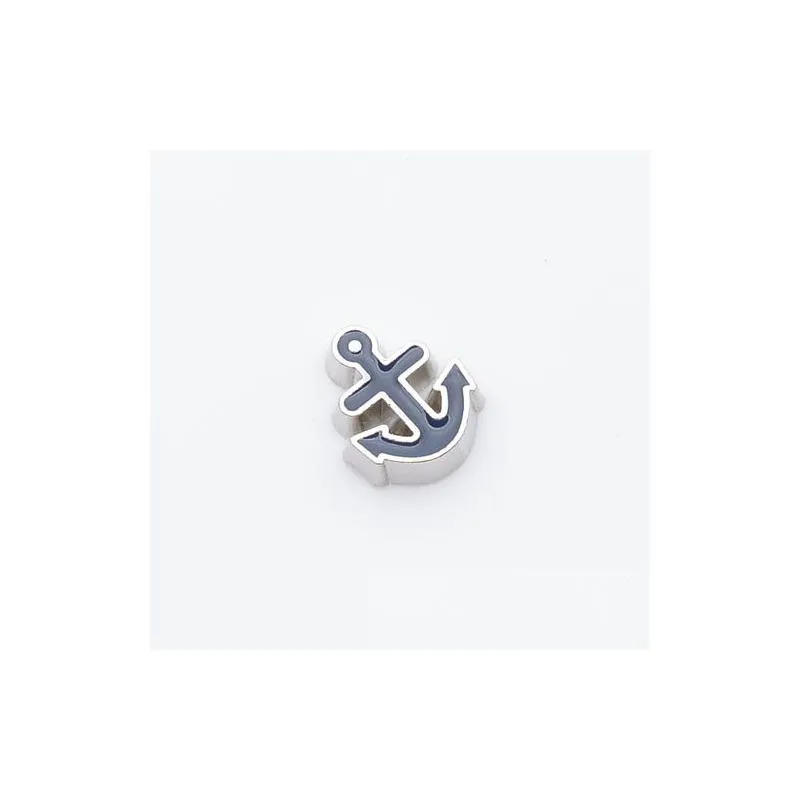 whole saleblack anchor, floating charm fit floating charm lockets, fc0080,10pcs/lot