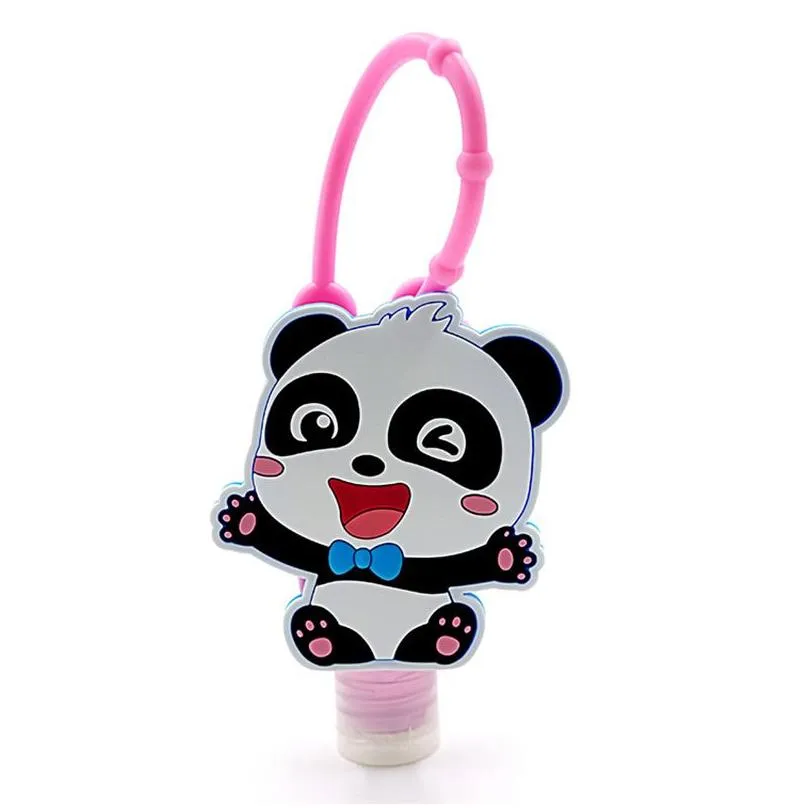 wholesale 30ML Cute Creative Cartoon Animal Shaped Bath Bottles Silicone Portable Hand Soap Hand Sanitizer Holder With Empty Bottle