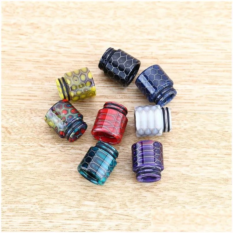 snakeskin 810 drip tips snake wide bore cigarette holder tfv8 tfv12 mouthpiece for 810 thread tfv 8 12 big baby sub ohm smoke tank