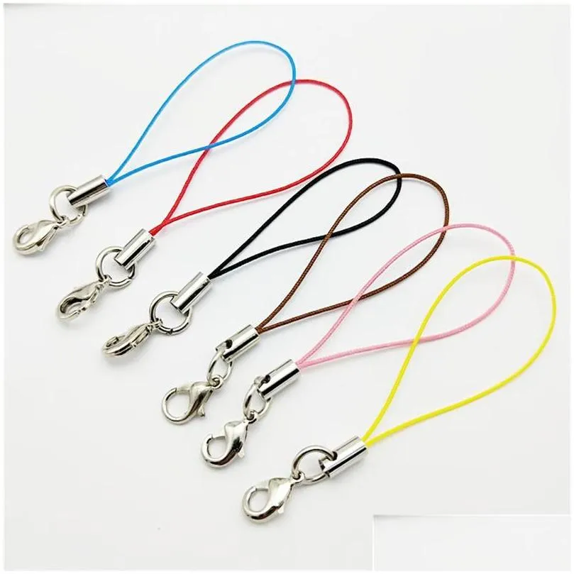 500pcs Lanyard Lariat Strap Cords Lobster Clasp Rope Keychains Hooks Mobile Set Charms Keyring Bag Accessories Key Ring