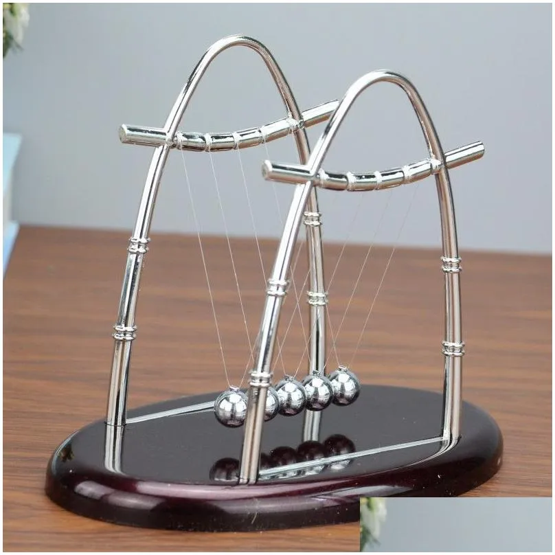 wholesale Cradle Steel Balance Ball Sail Swing The Balls Office Elliptical Sail Billiards Accessories Ball Physics Tumbler Desk Gift