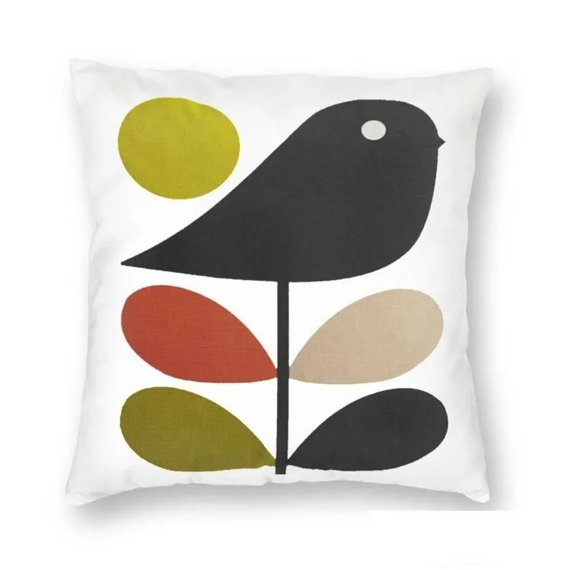 cushion/decorative pillow orla kiely multi stem and bird cushion cover scandinavian flower floor case for living room sofa pillowcase home