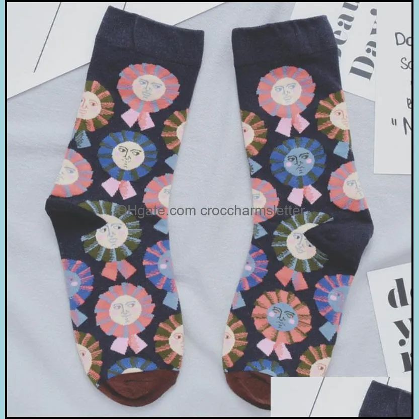 long sock women socks cotton socks cartoon print creative fashion personalized novelty winter warm comfortable