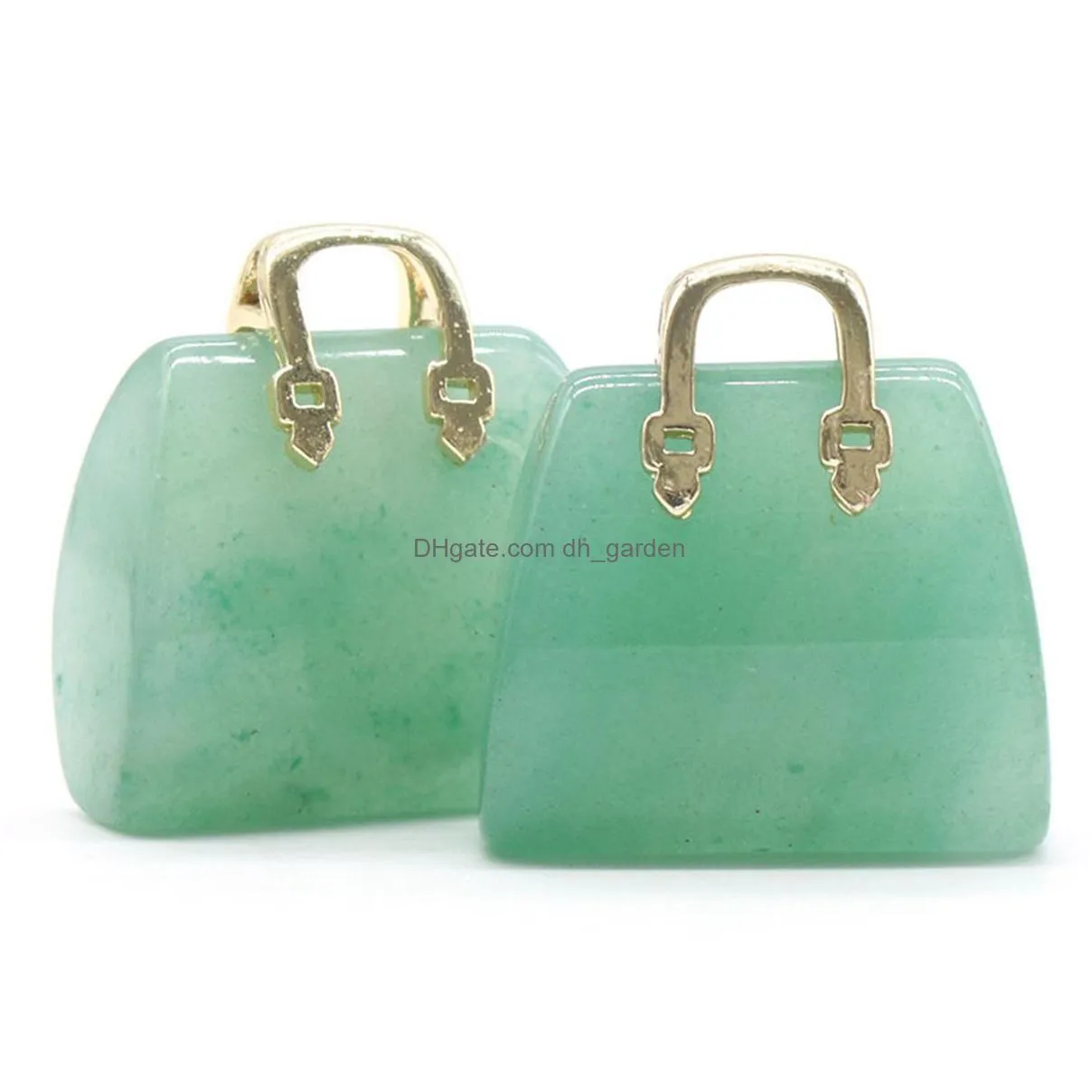 2pcs crystal bag decoration diy jewelry accessories handbag shape energy pendant handbag decoration natural crystal stone