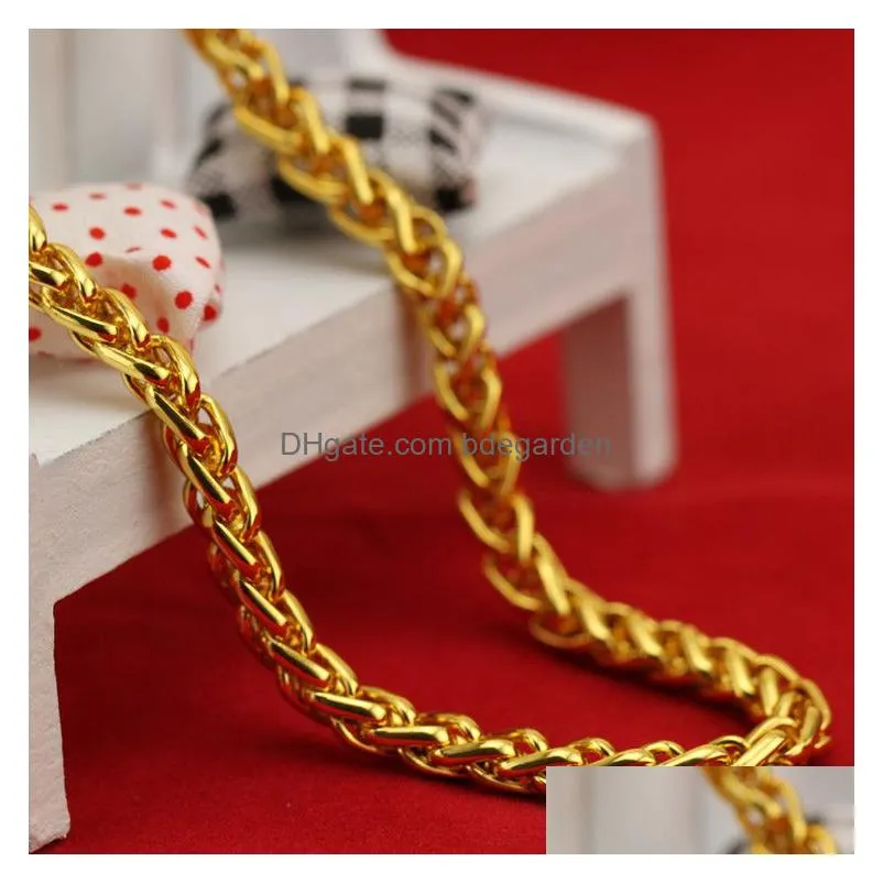 11 designs fake gold hiphop chains necklace 18k golden plated pillar dragon olive beads chain necklaces for men low price wholesale