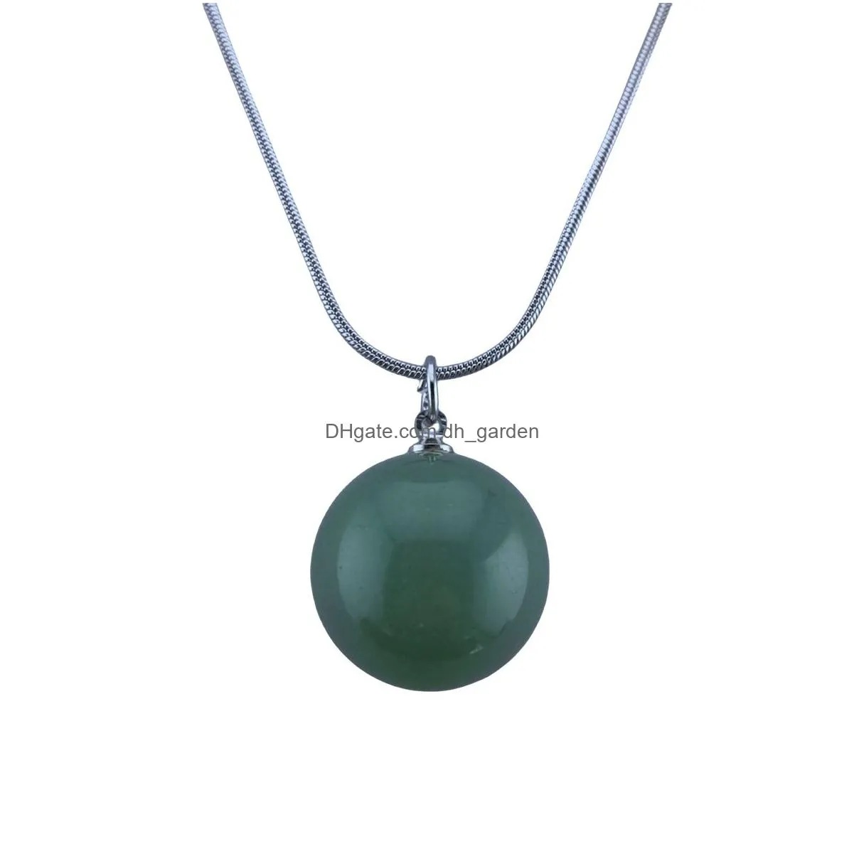 natural crystal spherical gem pendant necklace with snake chain magnetic field healing crystal party small gift club souvenir